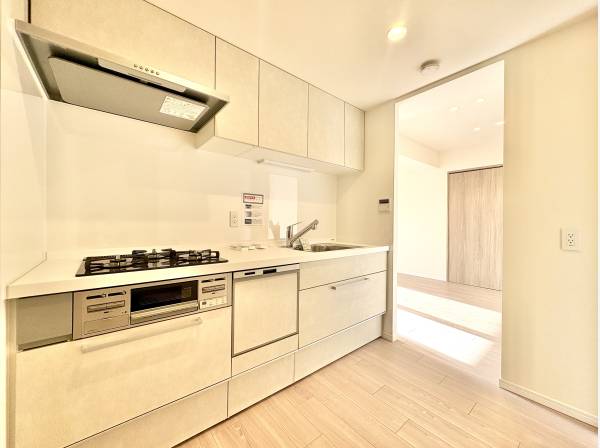 システムキッチンは食洗機と浄水器付き