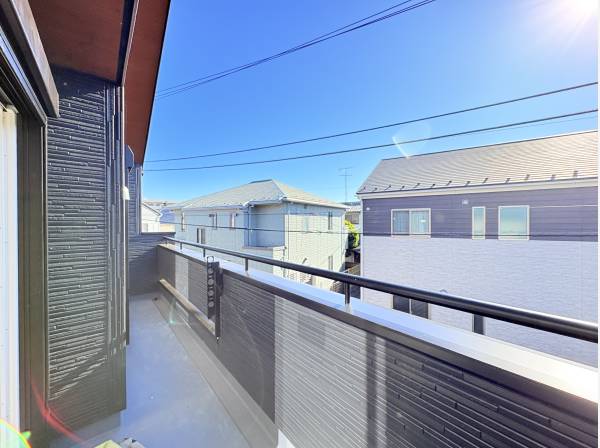 南向きのバルコニー