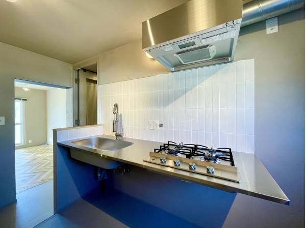 まるで海外のお家のようなコンロスペース