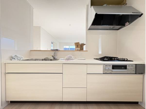 オープンキッチンは家族との会話を楽しみながらお料理できます。