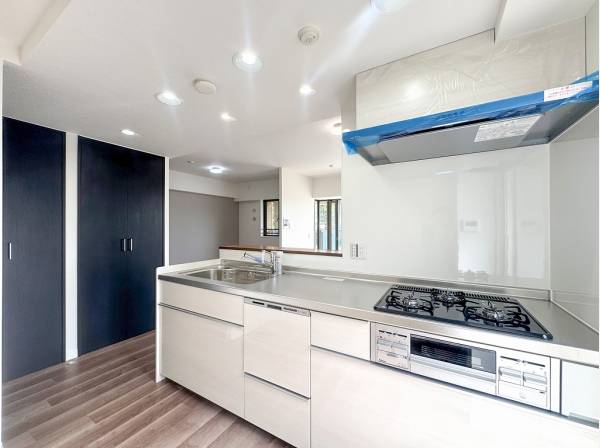 キッチンサイドの収納も豊富です