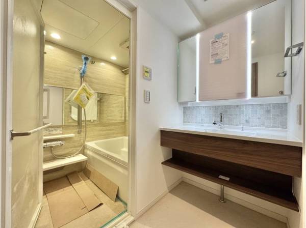 新規交換されたスタイリッシュな洗面化粧台。