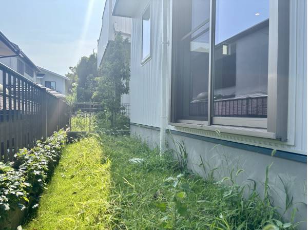 緑が生い茂るお庭がございます。