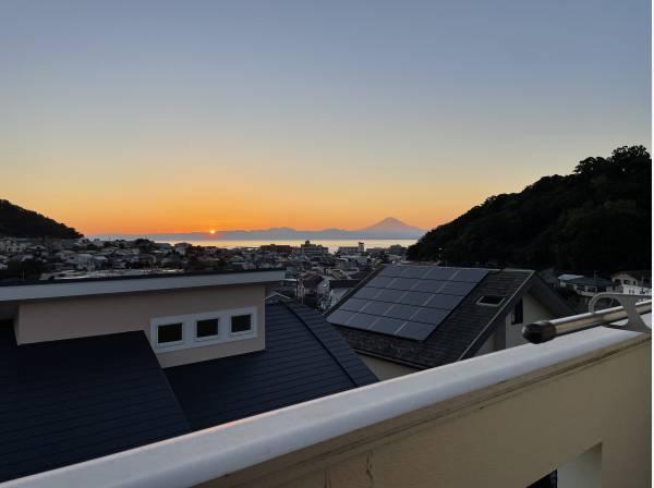 夕日と富士山も素敵です