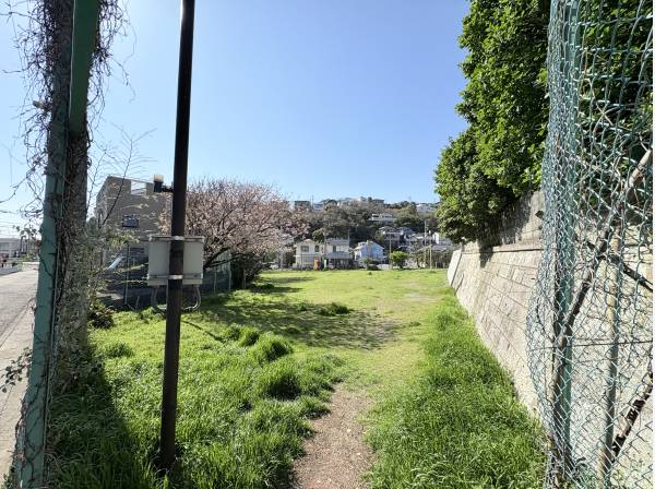 ペットと遊べる広い公園が近くにあります（田辺公園　約160ｍ）