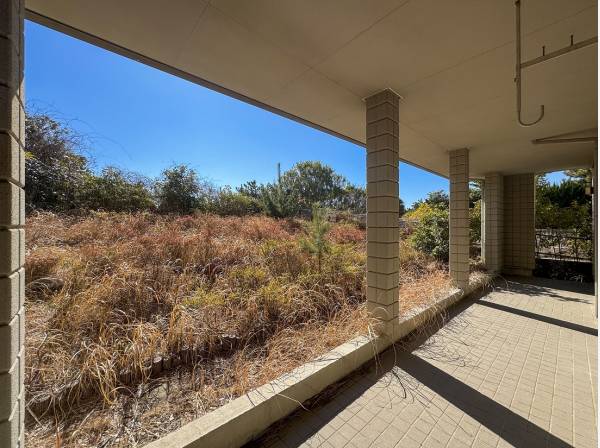 深い軒に守られたテラスから緩やかにお庭へと繋がります