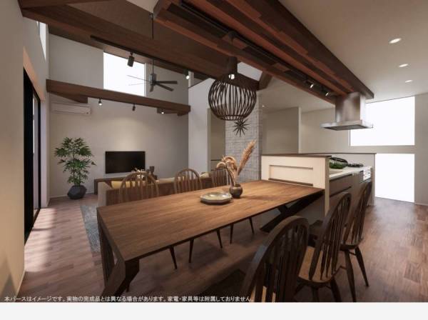 室内イメージパース
22帖の大型のLDK