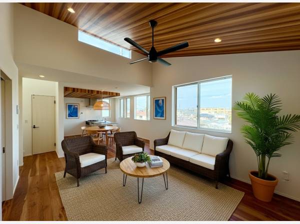 窓が多く開放的な室内！※家具などはイメージです