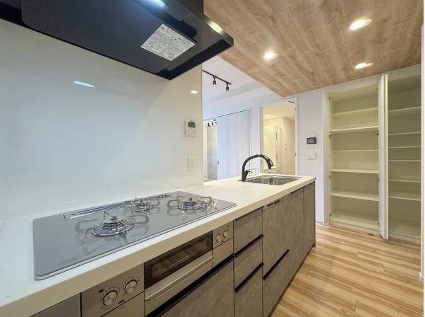 キッチン横の収納はパントリーのような活用が出来そうですね