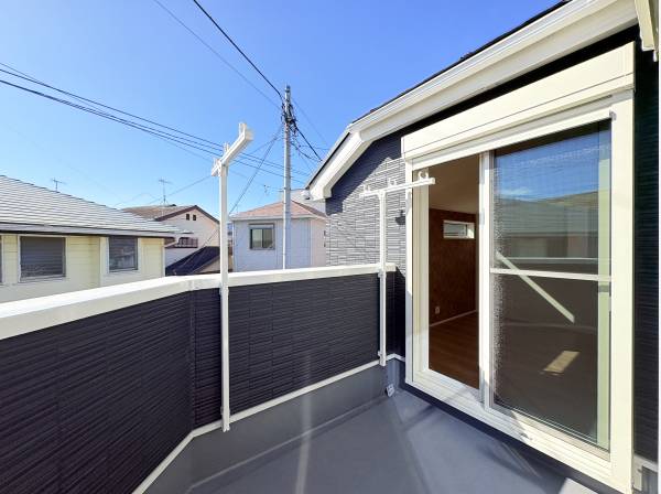 東南向きのバルコニー