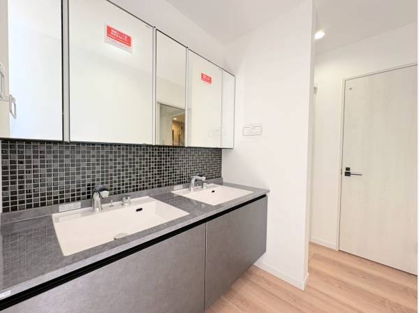 2つの洗面ボウル！リビングやエントランスからのアクセスも◎