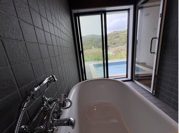 猫足のバルルーム、その先はプール