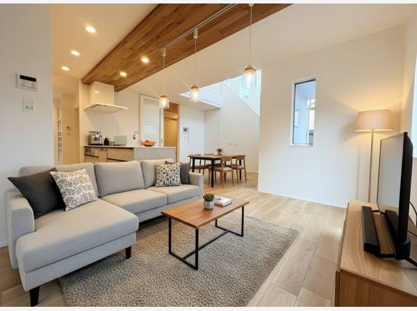 約17帖のリビング(家具家電はイメージです)