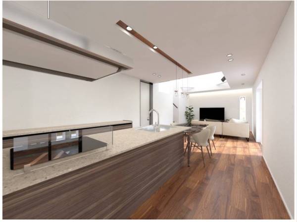 ※完成イメージ・遮るもののない広々システムキッチン