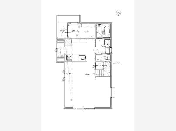 1階の間取り図。