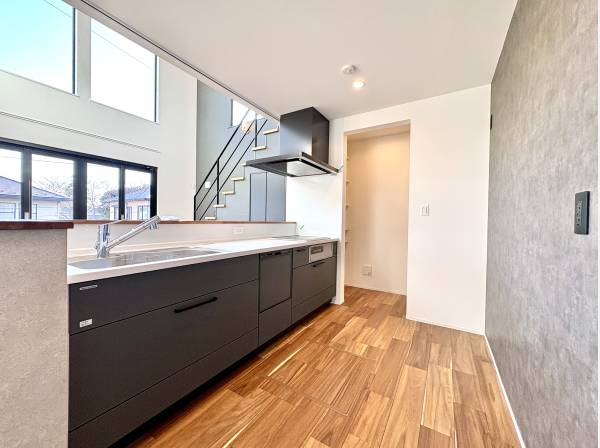 対面式システムキッチンは食洗機と浄水器付き