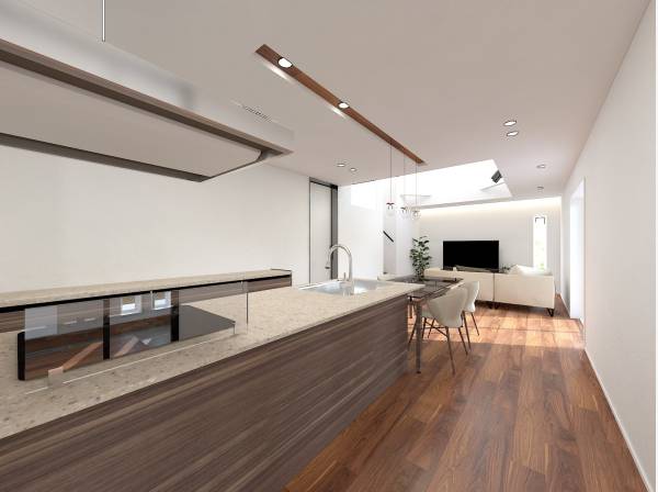 オープンキッチン。イメージパースです。