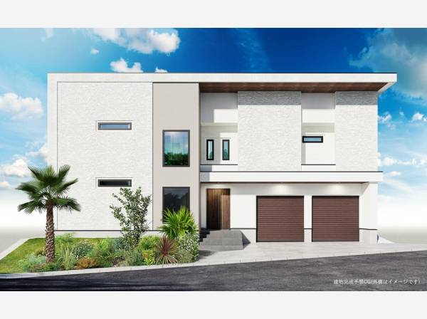 外観イメージパース・ガレージ付きの素敵な邸宅！