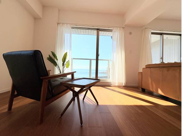 海を眺めながら、リラックスできます。