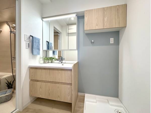 パウダールームです。新規リフォーム済みで気持ちよくお使いになれます。