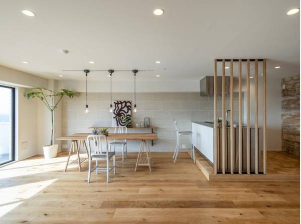 スキップフロアが空間を緩やかにゾーニング