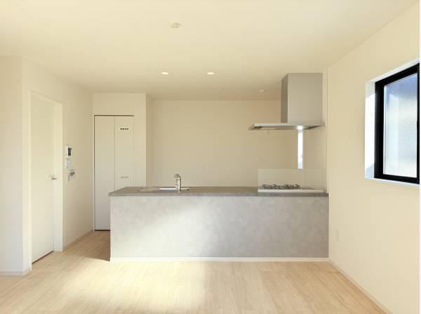 グレー基調のキッチンおしゃれです！