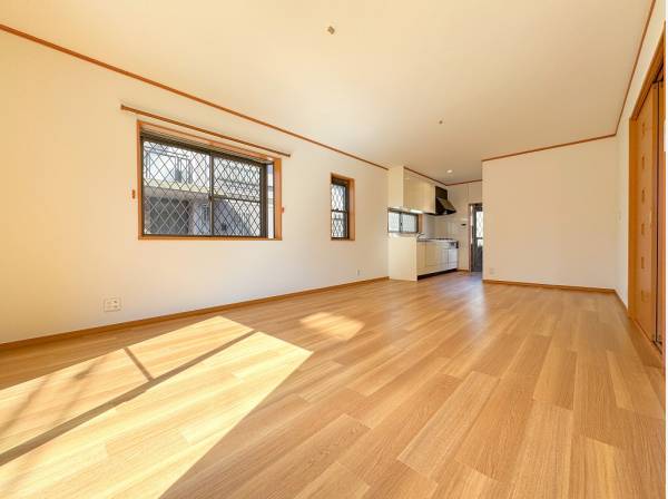 たくさんの窓が配された奥行きのあるLDK