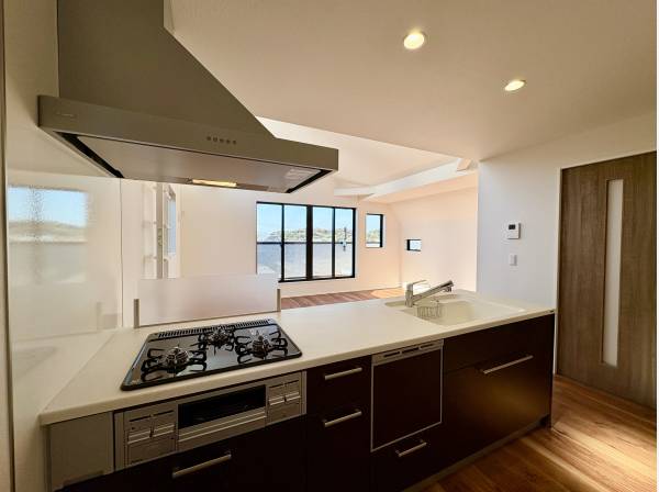 対面式の食洗器付きシステムキッチン