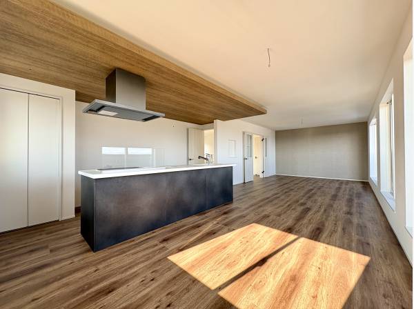 オープンキッチン。LDKは日当たり良好