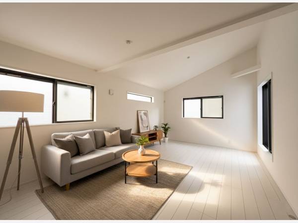 ２階リビングでしっかりと陽が差し込みます(家具はイメージです)