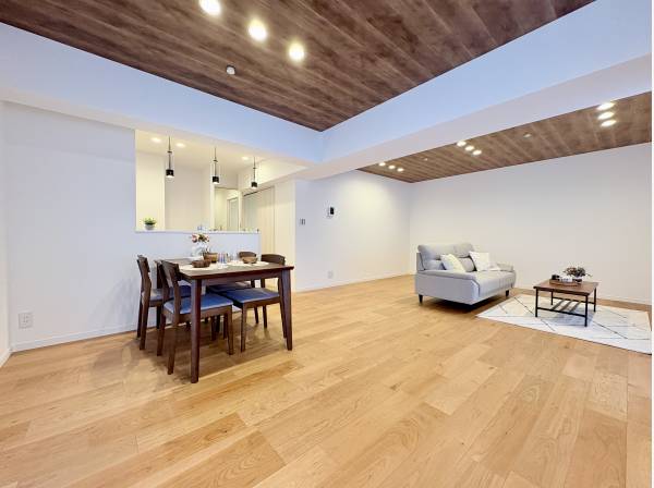 ダウンライトで無駄のない空間です