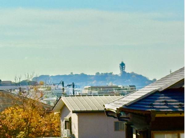ご覧の通り江ノ島を一望します