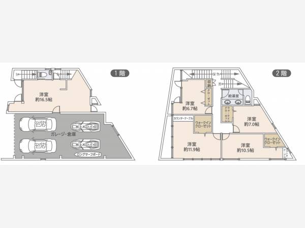 １階・２階間取図