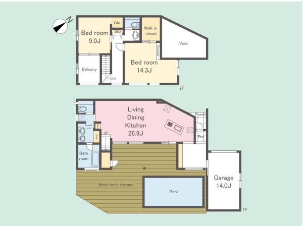 リゾート物件らしく、非常にゆとりのある間取りとなっております。