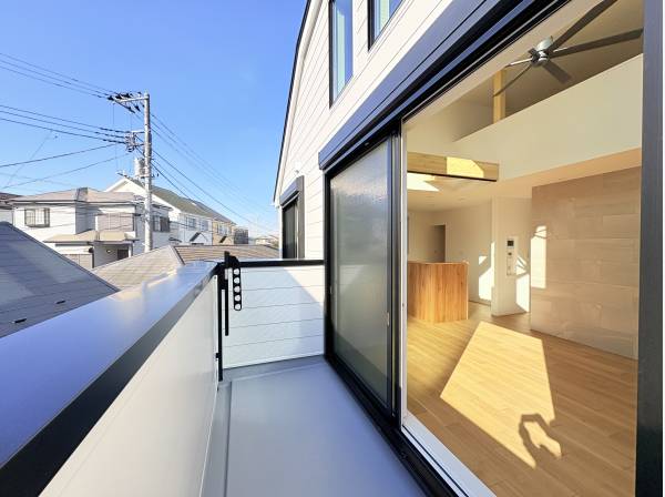 南向きのバルコニー