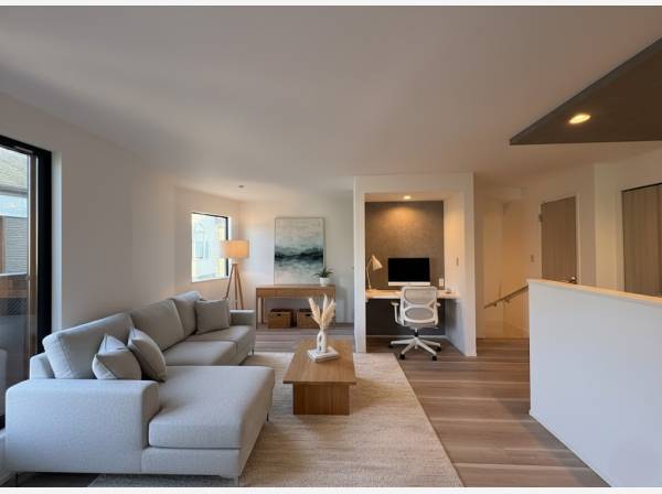 リモートワークのスペースもとれるゆったりとしたLDK（家具はイメージ）