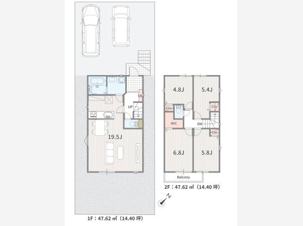 参考プラン。延床95.24㎡、建物参考価格1,790万円