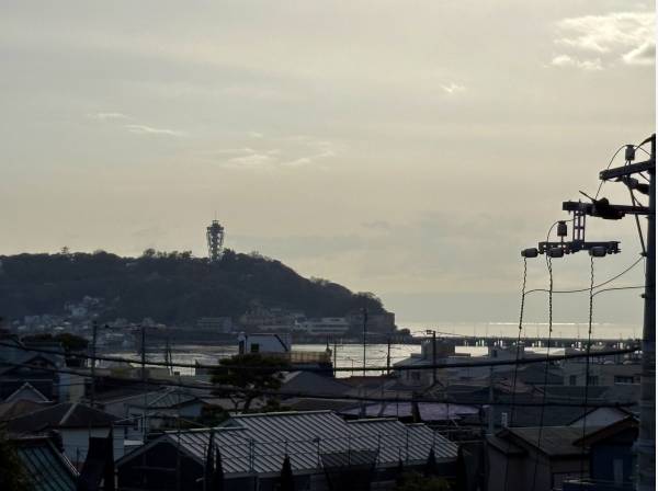 江ノ島と海をしっかり眺めます。