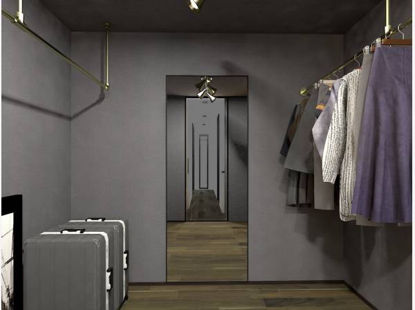 ※完成イメージ　約4.5帖もの広さのWICは荷物から服まで大容量