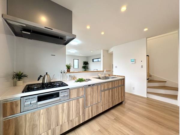 対面式システムキッチンは食洗機と浄水器つき