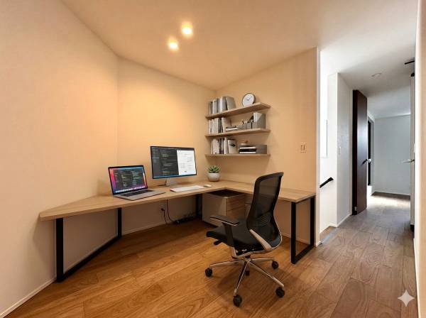 フリースペースもございます。机や椅子などの家具はCGで作成したイメージ