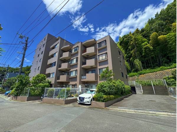 周辺に高い建物が無く、のびのびとした印象。こちらの4階のお部屋が物件。