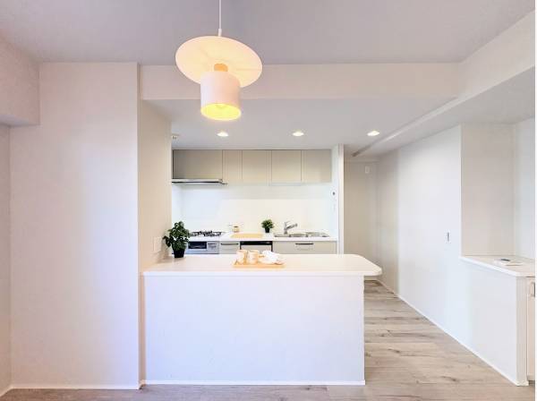 部屋全体を見渡す対面式キッチン