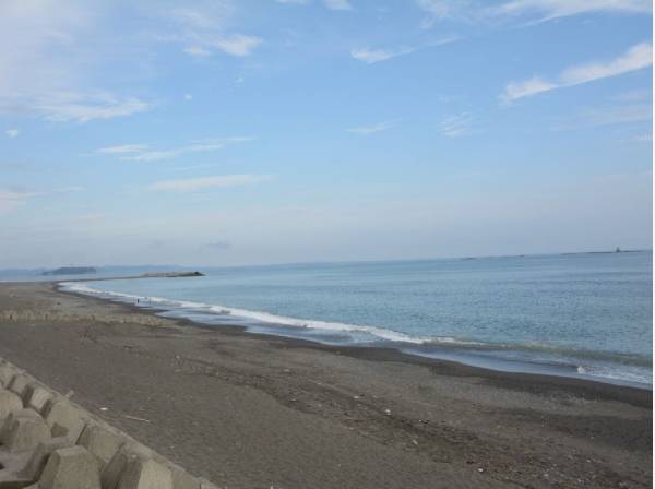 海まで自転車で5分（約1.3km）
