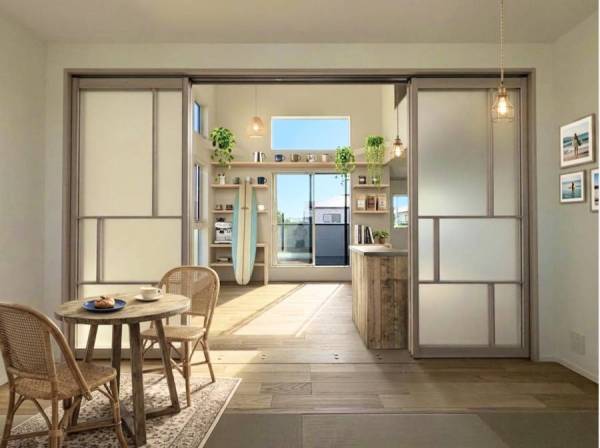 和室とLDKがつながる開放的な空間※家具等はAIによるイメージ