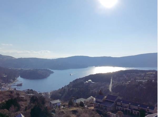 芦ノ湖　現地約３０M上空より撮影
