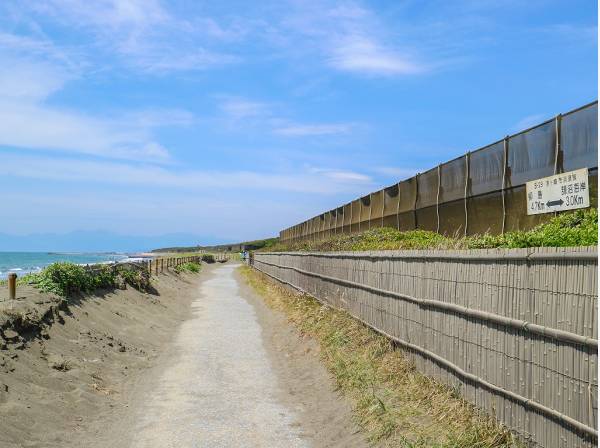 海まで自転車で5分（約1.4km）