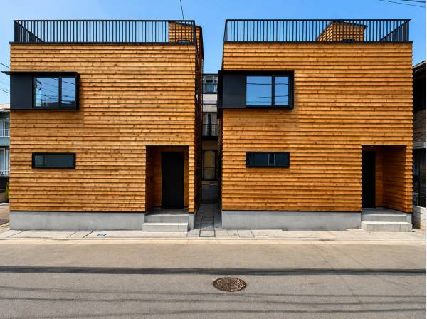 天然レッドシダーの外壁。注文住宅クオリティです。