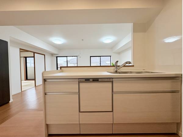 新規交換済みのシステムキッチン