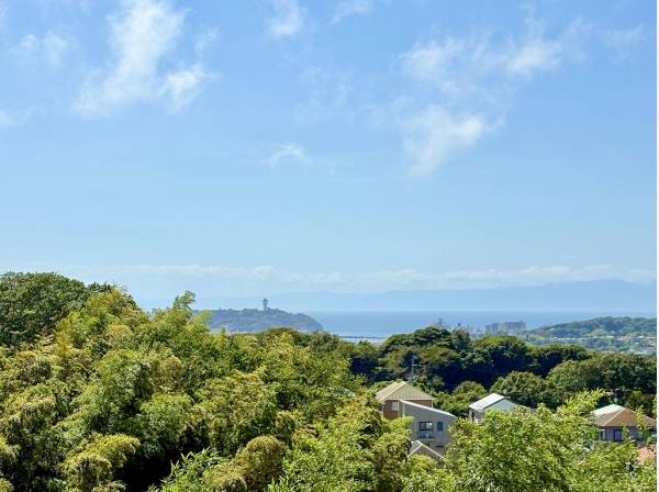 海に浮かぶ江ノ島や富士山をバルコニーから堪能できます